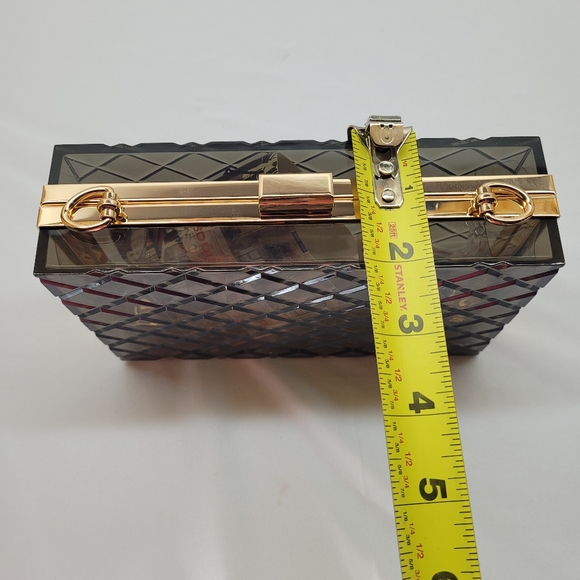 Acrilic Transparent Gold Star Evening Bag Purses Clutch Banquet Handbag - Picture 9 of 16